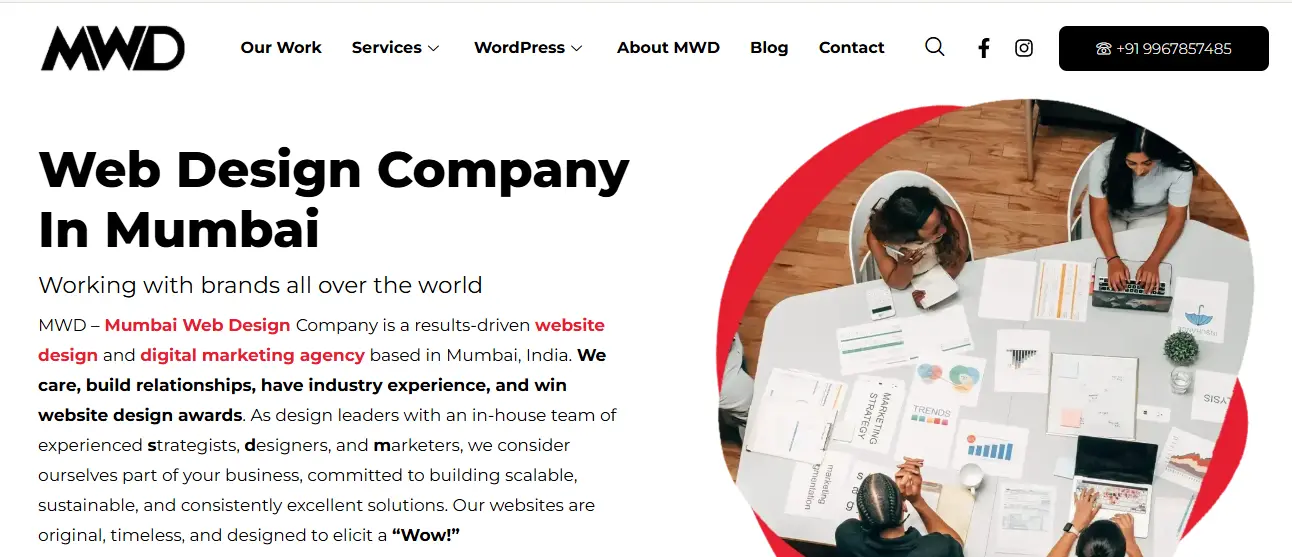 Local business website layout for Mumbai service company